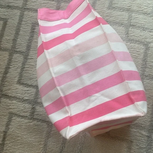 Victoria's Secret Pink & White Striped Tote beach bag with Miami St Bart Hawaii - Picture 6 of 10